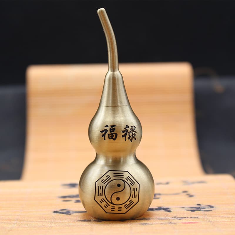 Brass Safe Entry and Exit Wealth and Treasure Attraction Auspiciousness Gourd Health and Fortune Bagua Brushed Glazed Copper Gourd