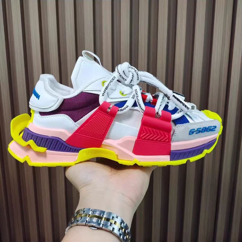 Foreign trade European station new square toe couple style dad shoes for men and women breathable low-top thick-soled sports shoes and sneakers