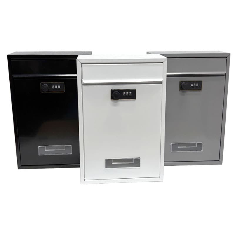 Weatherproof Iron Plate Outdoor Wall-mounted Mailbox with Combination Lock, Large Rustic Creative Mailbox Wholesale