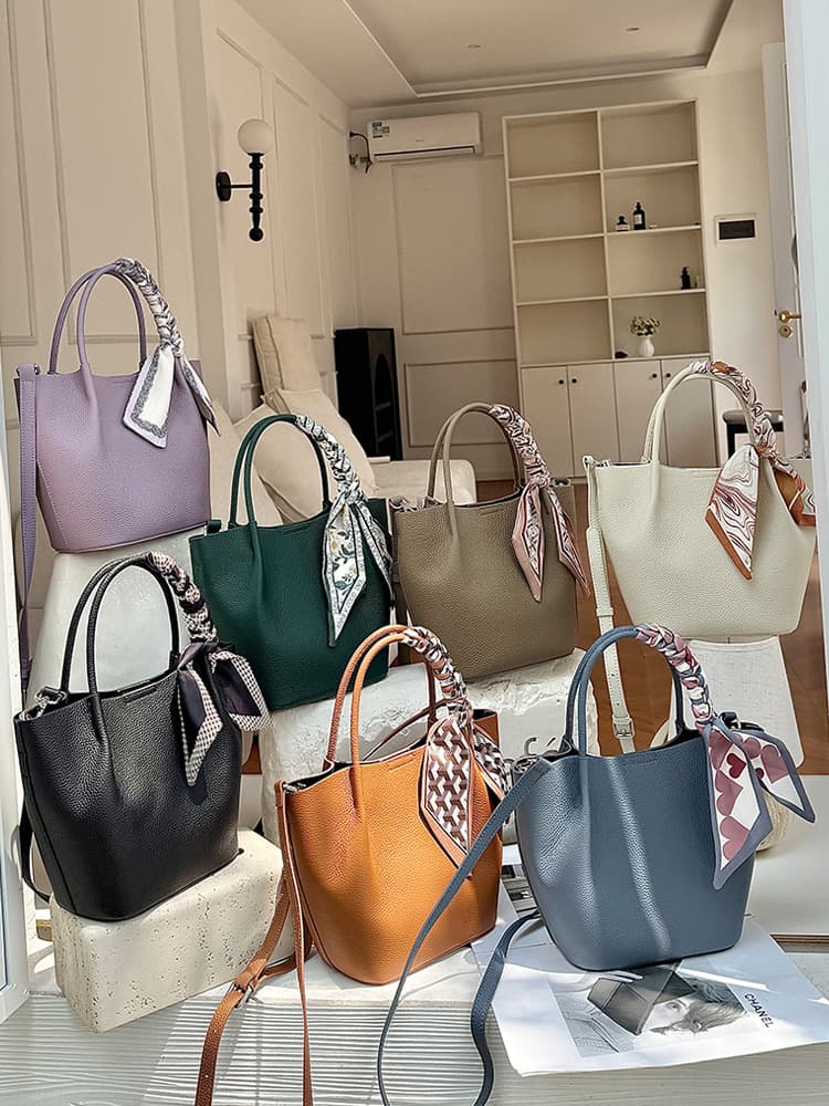 TOGO Top-Grain Leather Basket Bucket Bag 2026 New Style Fashionable Sweet Korean Version Handbag Genuine Leather Crossbody Bag