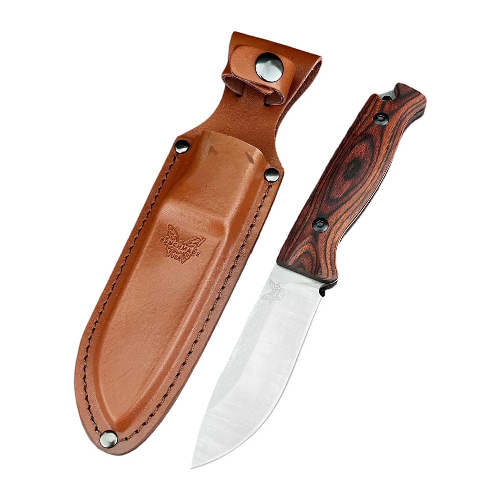 Cross-border Butterfly 15002-2 Outdoor Fixed Blade Knife with Stabilized Wood Handle, Sharp Survival Knife for Camping, Portable Small Knife, Fruit Knife