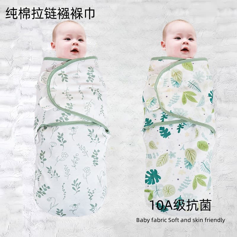 Newborn Swaddle Blanket Soft Comfortable Baby Zipper Swaddle Anti-Startle Wrap Baby Sleeping Bag All-Season Universal