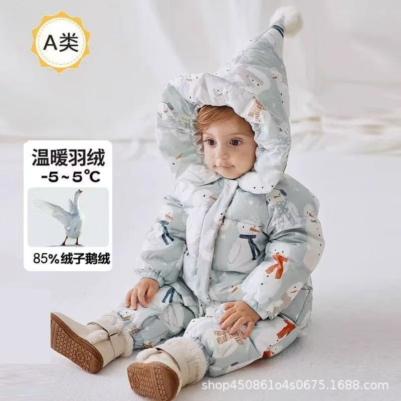 Baby Down Winter Jumpsuit Unisex Newborn Thick Winter Outfit for Going Out