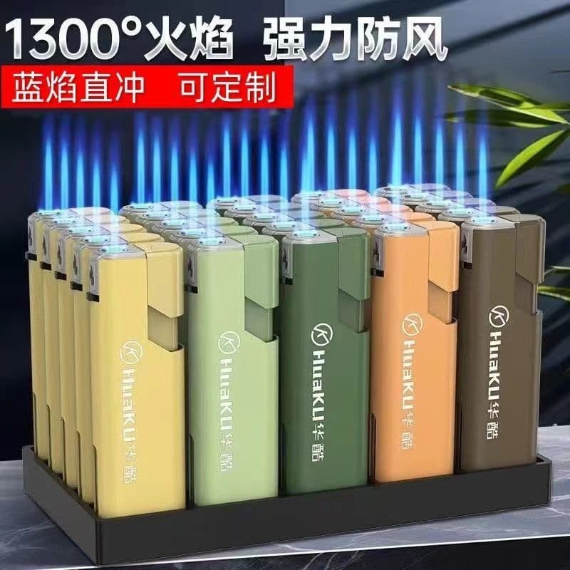 New 50 pieces personalized vaporizer blue flame creative direct-to-car logo windproof lighter durable explosion-proof inflatable