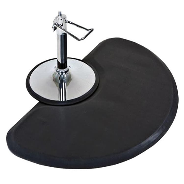 PU Hair Salon Anti-Fatigue Mat, Thickened Anti-Slip Pressure Relief Barber Chair Mat, Half-Round Salon Chair Mat