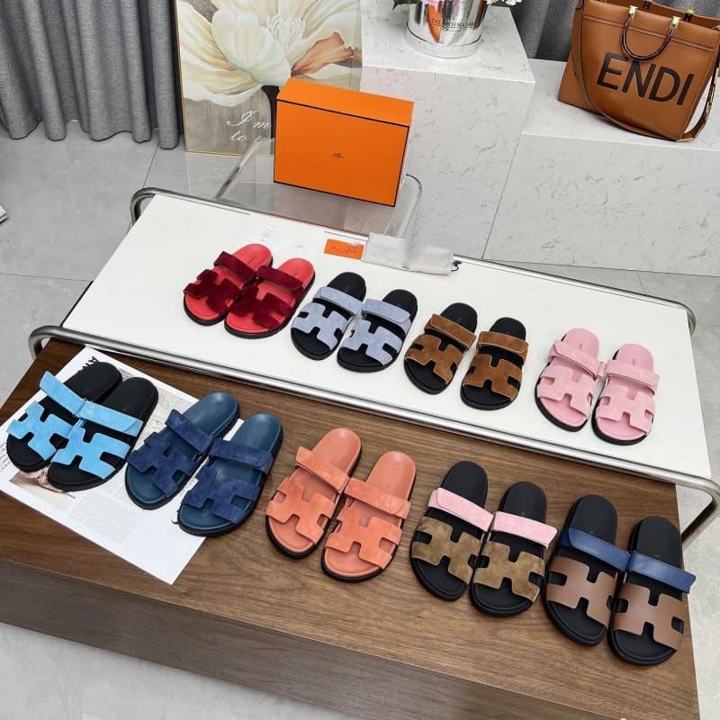 Top Version Erjiu Slippers H Outdoor Women's Couple Style Velcro Strap Slip-On Sandals 2025 Summer New Model Sandals