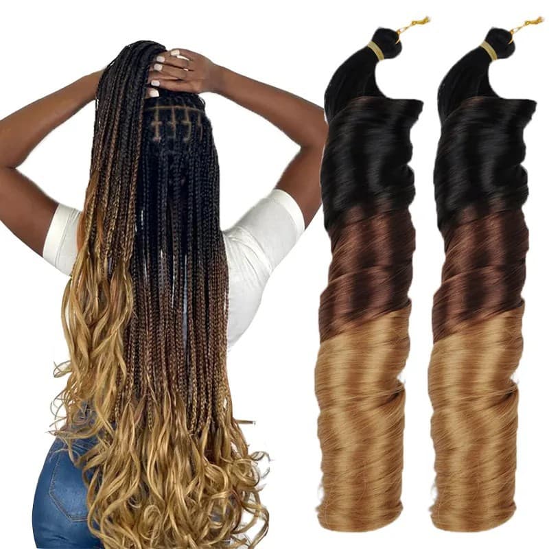 22-inch French Curly Braid Hair, African Braids