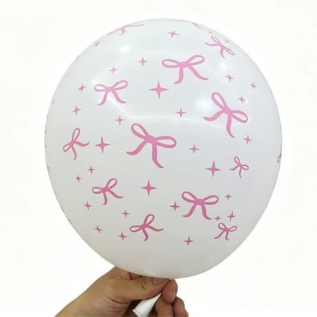 Cross-border 12-inch bow printed balloon birthday Valentine's Day balloon girl wedding atmosphere arrangement balloon