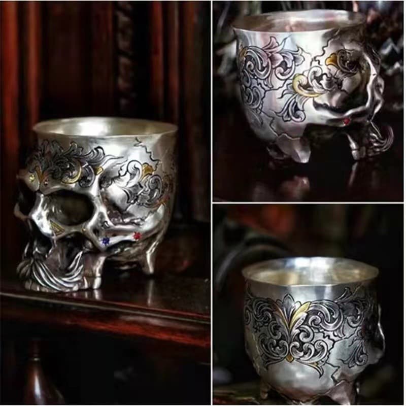 Gothic Engraved Drink Cup Halloween gift Gothic Engraved Drink Cup alloy decoration