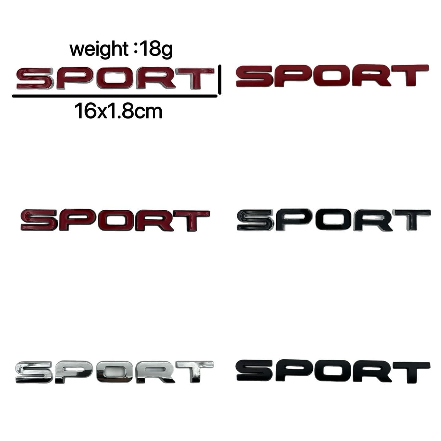 SPORT Emblem for Land Rover Range Rover Sport Modification English Decal Rear Trunk Letter Badge