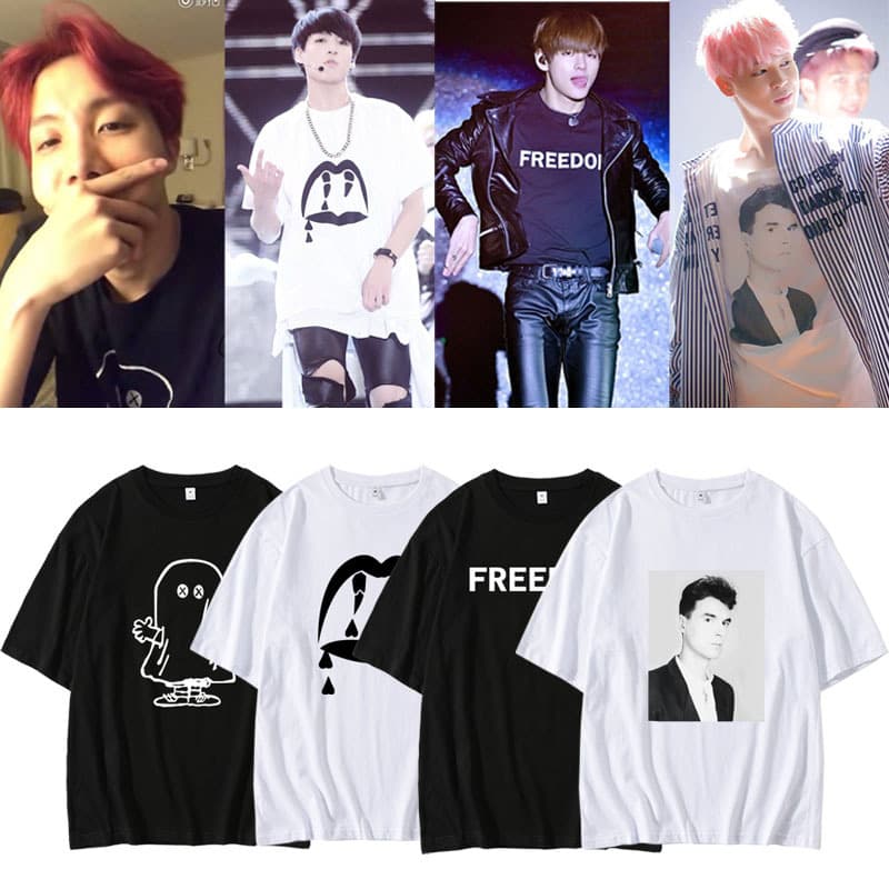 BTS Jungkook J-Hope V Jimin Style Unisex Loose Short Sleeve T-Shirt