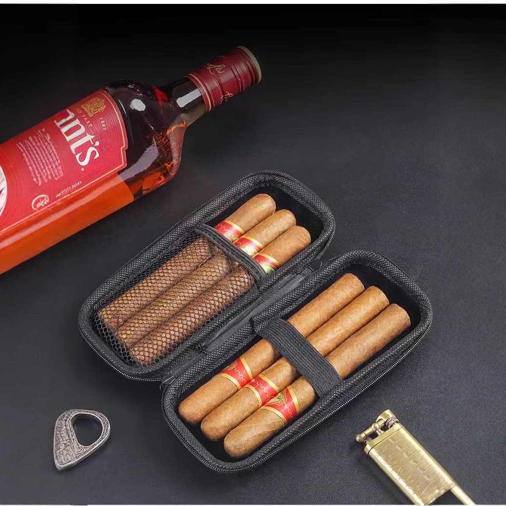 76N Cigar Pack 6-Pack Portable Case Large Capacity Personal Cigar Humidor Tool Set Cigar Case Cigar Preservation
