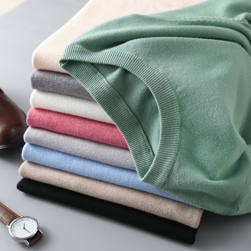 New Summer Short Sleeve Men's Round Neck Thin Casual T-Shirt Knit Sweater Youth Half Sleeve Undershirt Wholesale