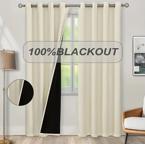 Chun Yarn Fabric Coated Full Blackout Curtains Thermal Insulation Curtains Blackout Curtains