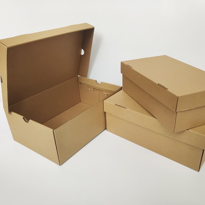 Extra Hard Kraft Flip-top Shoe Box Paper Box Sneaker Storage Packaging Box Carton In Stock Wholesale Printable LOGO