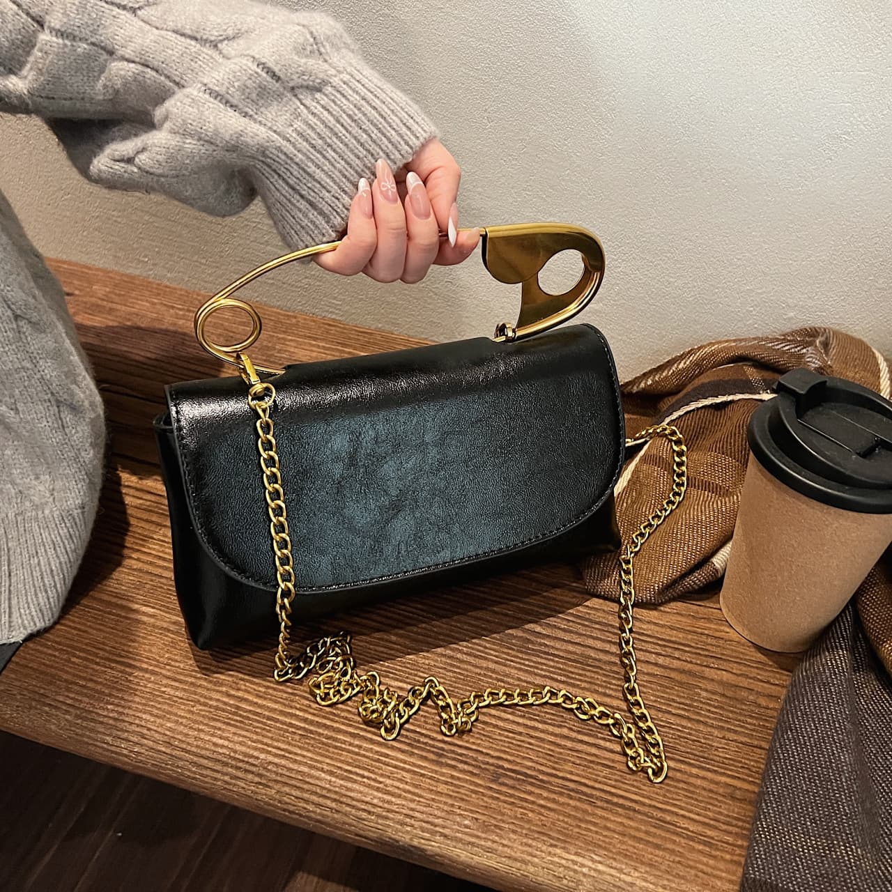 Personalized Safety Pin Bag for Women 2025 Spring New Trendy Korean Style Versatile Crossbody Chain Handbag
