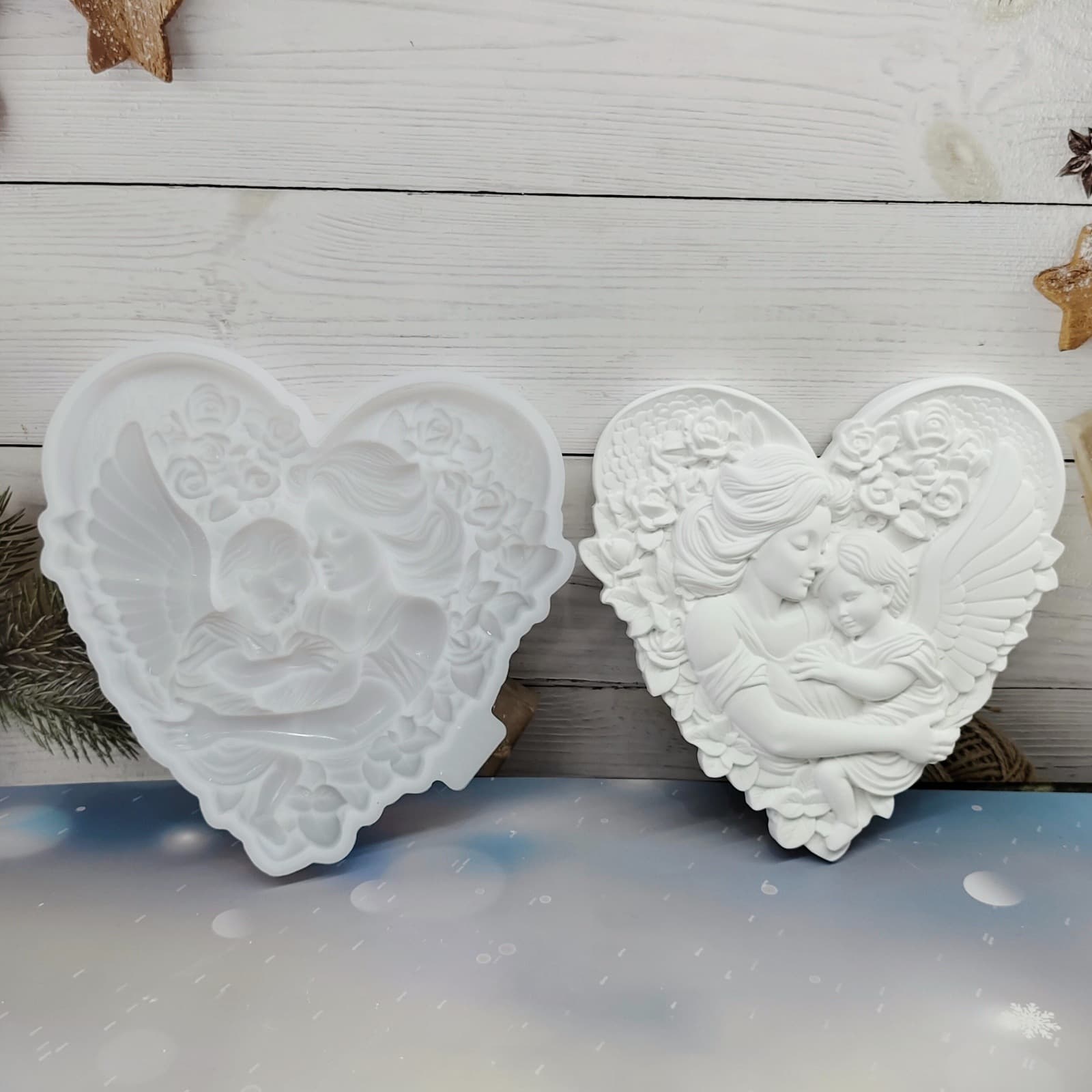 X1664 Angel Baby Wall Hanging Decorative Cement Plaster Mold DIY Silicone Mold