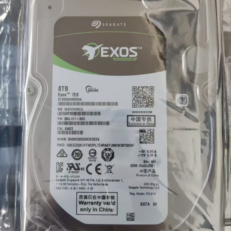 ST8000NM000A Enterprise Hard Drive 8TB Exos NAS 8TB CMR Backup High Capacity 7200RPM