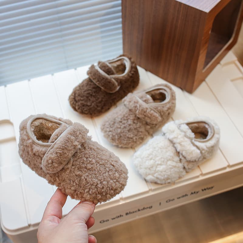 Girls' Fuzzy Shoes 2025 Winter New Children's Shoes Cotton-Lined Bean Shoes Baby Cotton Shoes Warm Winter Footwear