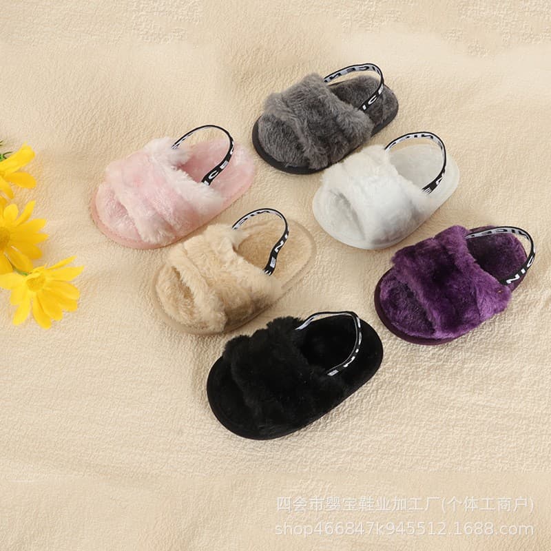 New Spring/Summer 0-1 Year Elastic Fur Baby Shoes Sandals Soft Sole Walking Shoes Baby Shoe