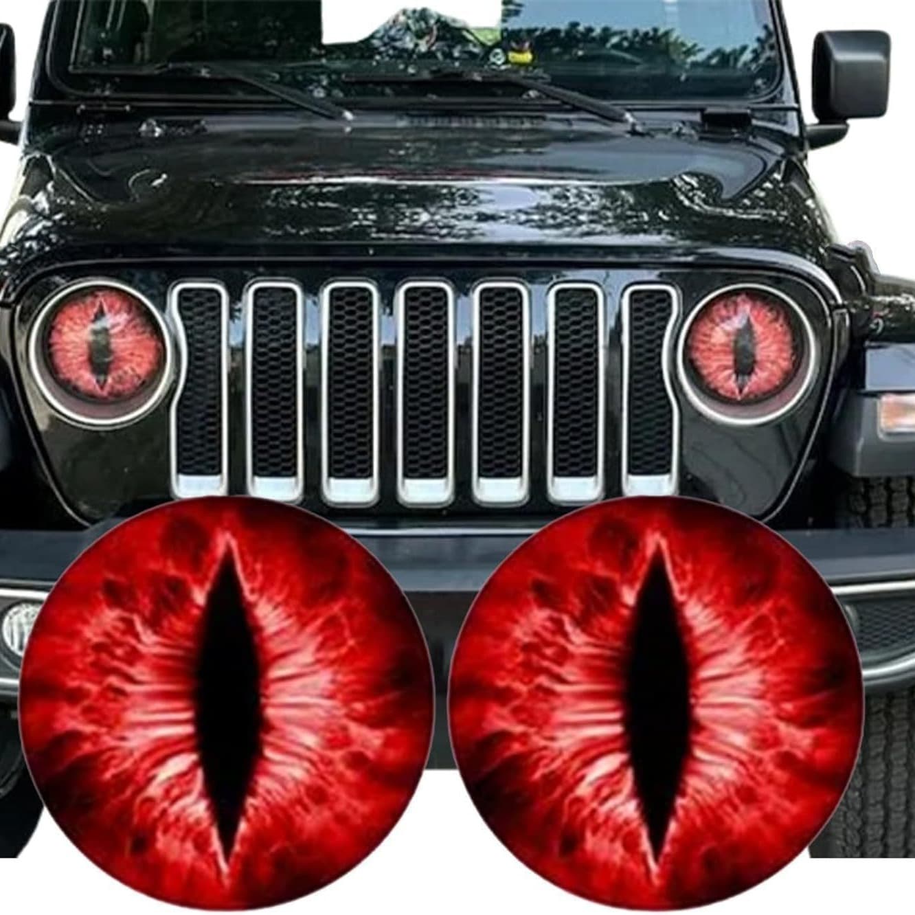 Beast Eyes Off-Road Vehicle Headlight Decals PVC Material Customizable Sticker for Jeep Wrangler And Other Cars