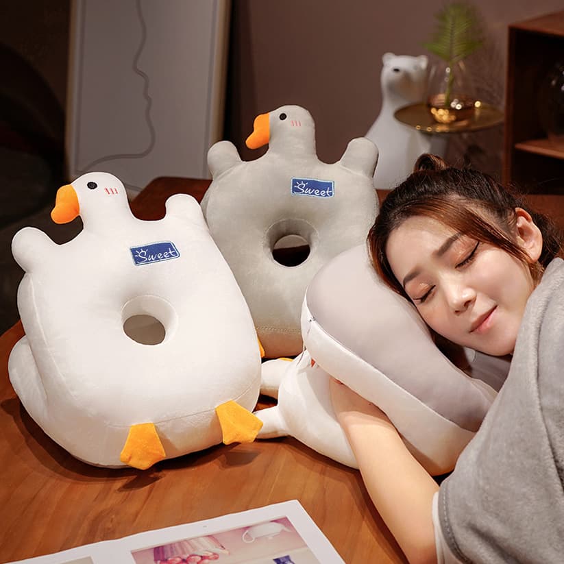 Nap Pillow as a Sleep Aid for Women, Ice Silk Pillow for Office Desk Leaning, Resting Hug Pillow