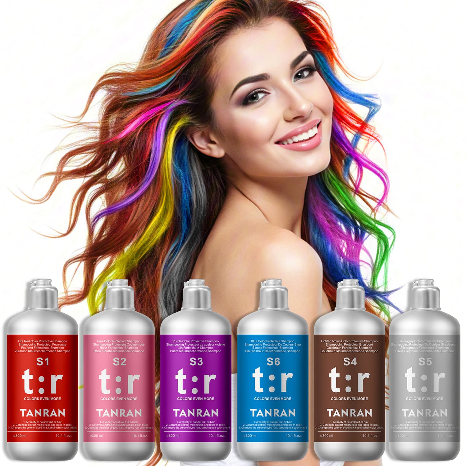 Cross-border Chinese-English Color Fixing Shampoo Silver White 300ML In Stock Lock Color Hair Care Smoky Gray Blue Milk Tea