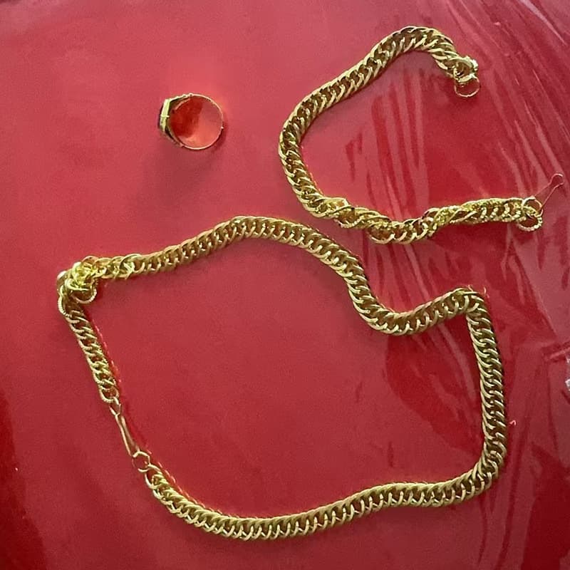 Xueshuo Funeral Supplies Sand Gold Necklace Classic Boss Chain Vietnamese Gold Horsewhip Necklace Women's Gold-Plated Chain Wholesale