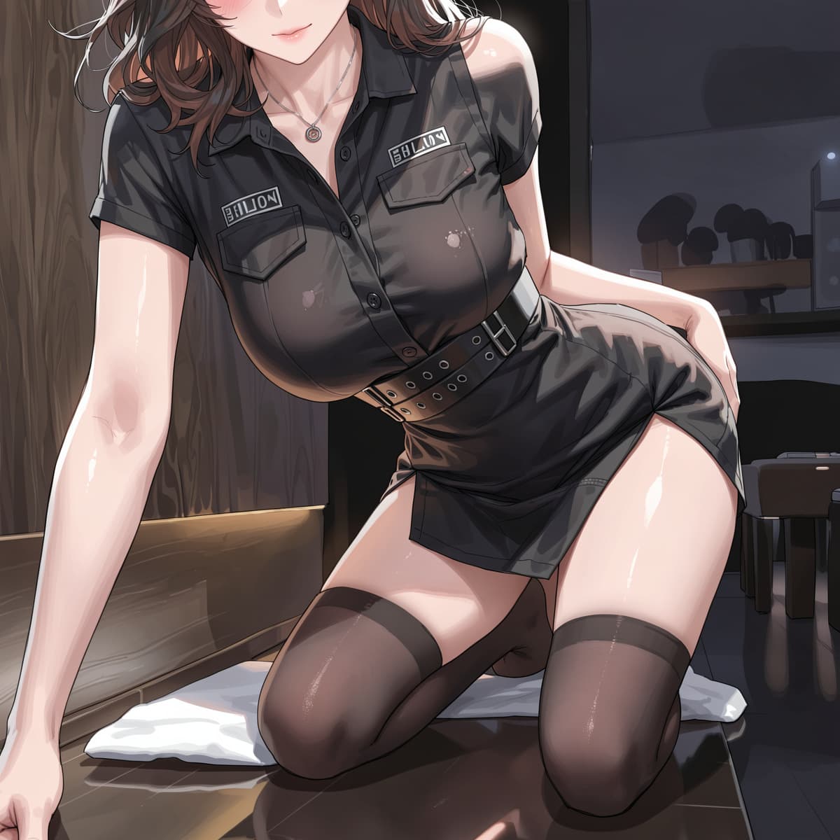 Drunk Cellar Plus Size Lingerie Airline Stewardess Set Pure Desire Passionate Sexy Police Temptation Uniform Tie-Free Set