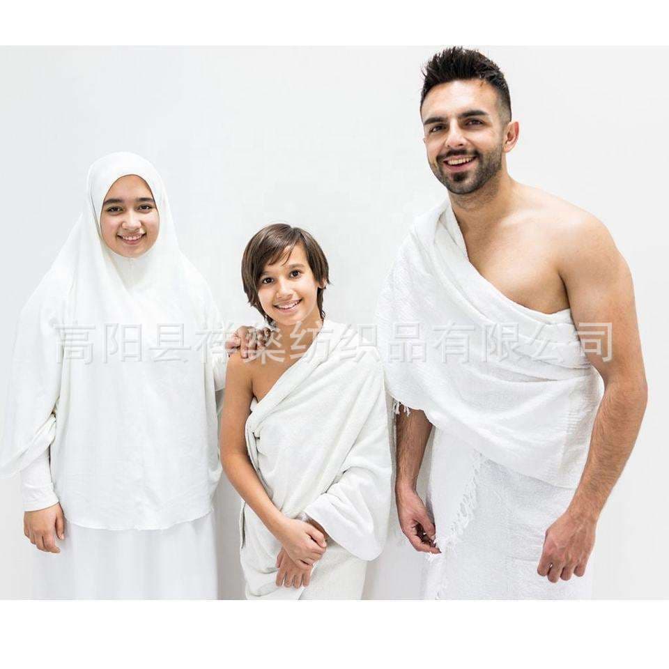 Arab Men's Microfiber Towel Jacquard Fringe Muslin Ahram Hajj Towel Arab