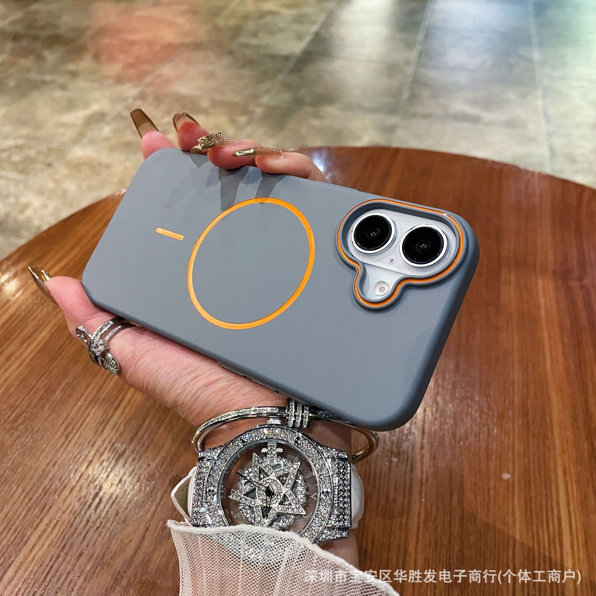 Compatible with iPhone 17 Pro Max Case Strong Magnetic Slim Ring PC Skin Texture Frosted iPhone 16 Protective Cover Hard 15
