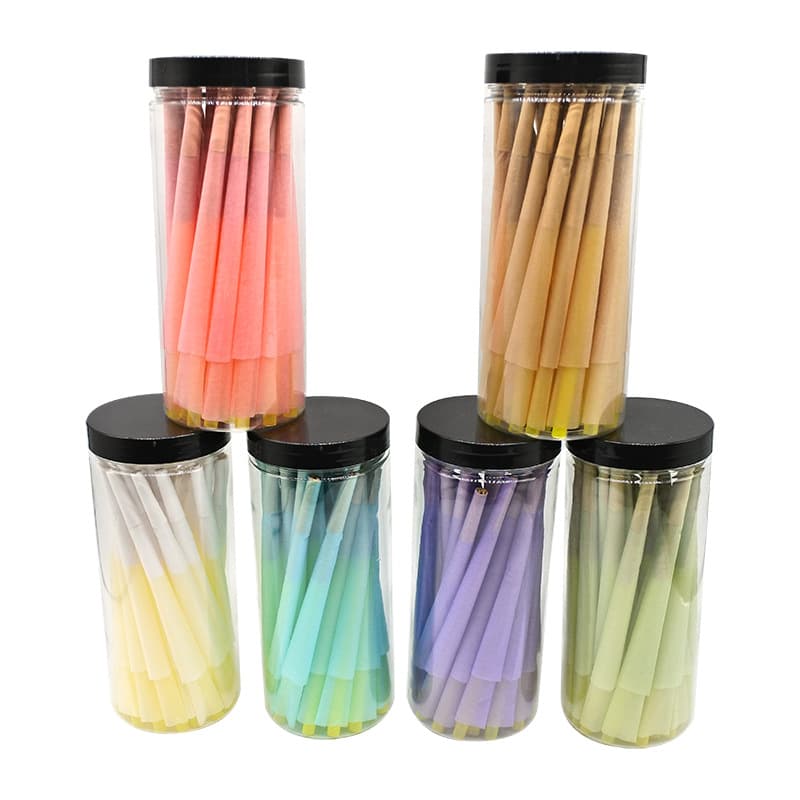 Cross-border Canned Solid Color 50 Pieces Cone Rolling Papers, Filter Paper, Rolling Paper