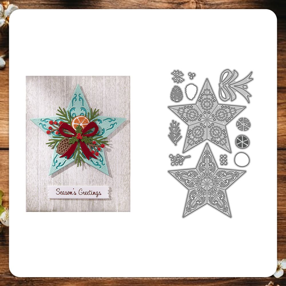 Scrapbook five-pointed star metal carbon steel die journal card making cutting die embossing die