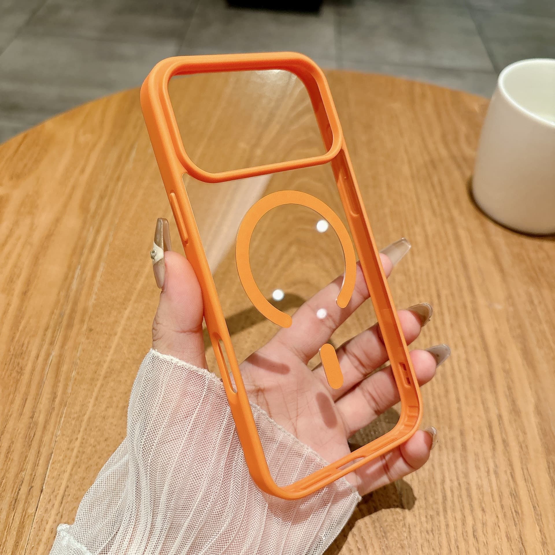 Compatible with iPhone 17 Pro Max Case Macaron Transparent Acrylic Magnetic Apple 16 Large Hole Protective Cover