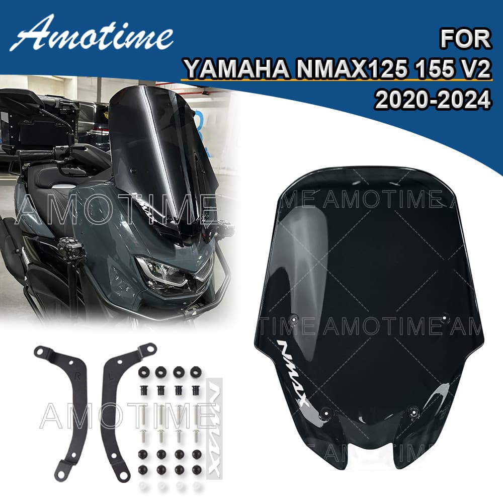 Suitable for Yamaha Nmax125 155 V2 2020-2024 Heightening Windshield, Non-Destructive Heightening Spoiler Windshield