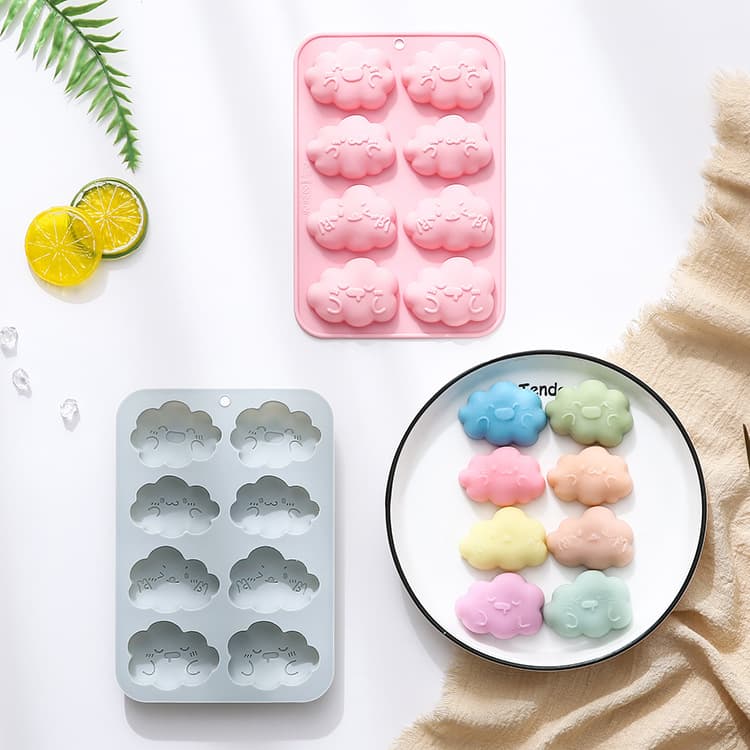 In Stock 8-Cavity Cloud-Shaped Cake Mold Baking Handmade Chocolate Mold Drip Glue Candy Silicone Mold