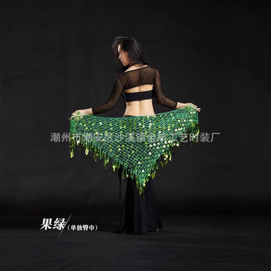 Gong piece triangle scarf shawl belly dance costume belly dance waist chain oriental dance hip scarf mermaid hip scarf
