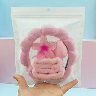 Headband, Egg Flower Hair Clip, Wristband, Makeup Sponge 5-Piece Set, Cross-Border Face Washing Headband, Makeup Tool Set