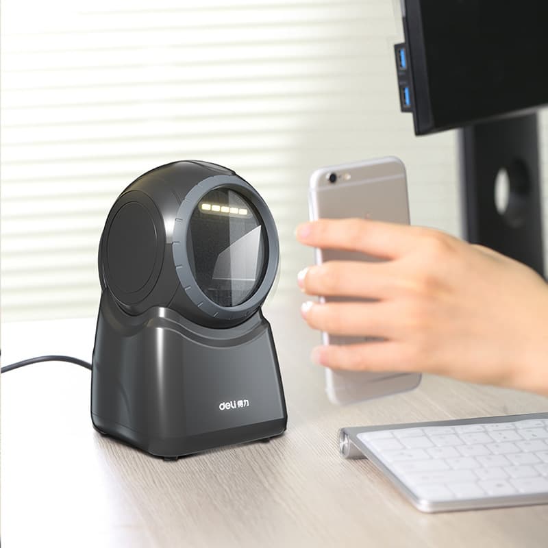 Deli 14963 1D/2D Platform Barcode Scanner for Supermarket Cashier and Logistics Specific Product Barcodes
