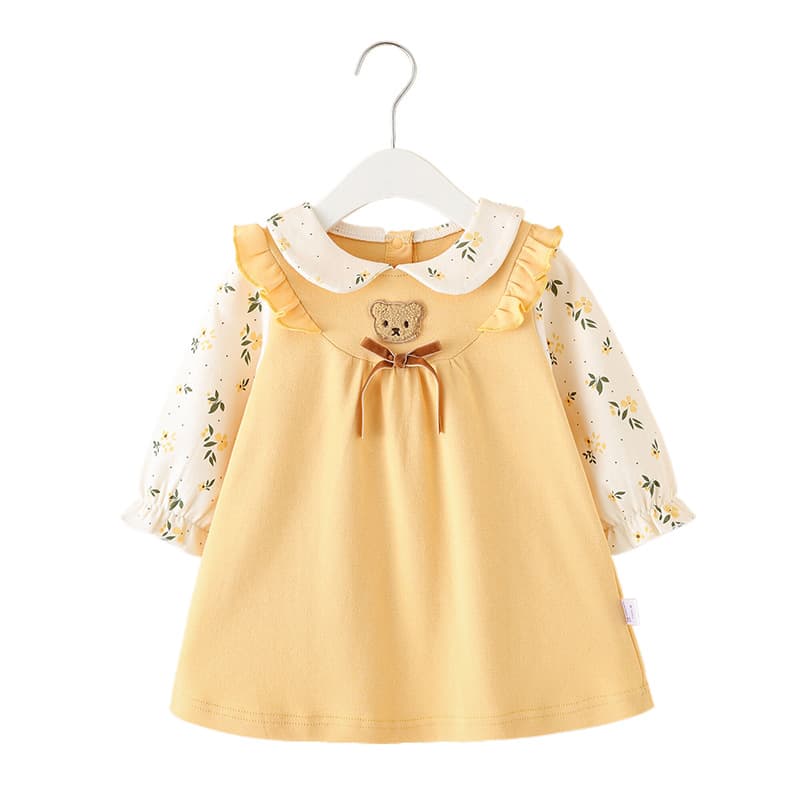 Baby Girl Dress Spring Autumn Cute Long Sleeve Cotton Kids Dress Korean Style Fashionable Little Dress