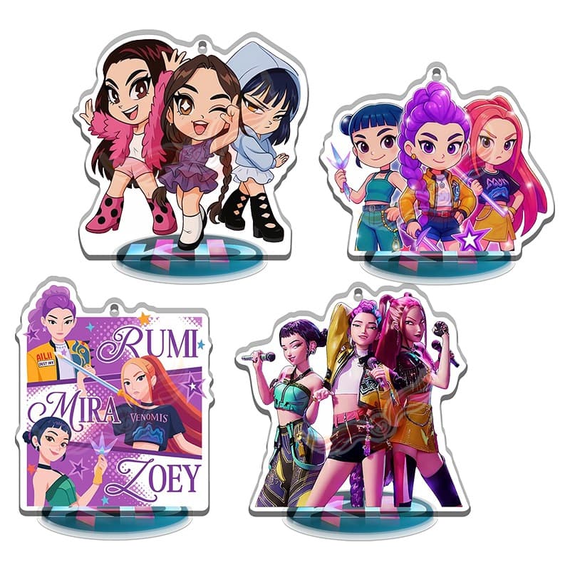 Q version of K-Pop Demon Hunters surrounding the Demon Hunters Korean girl group Demon Hunters internally printed brand