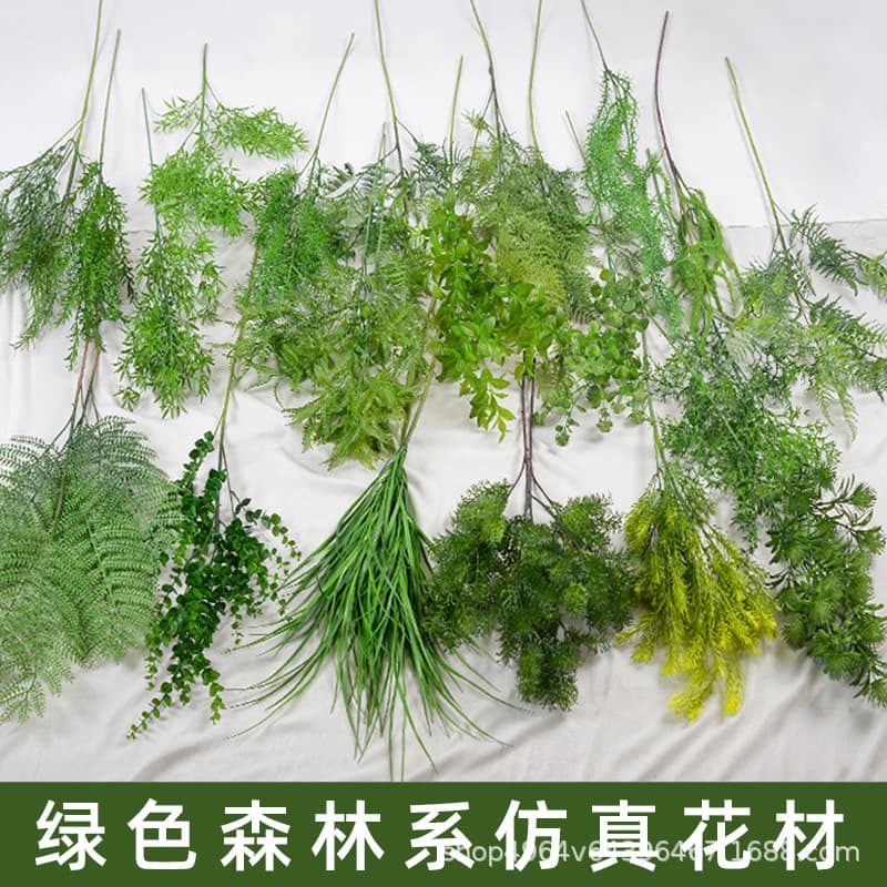 Artificial Green Plants Wedding Forest Style Green Floral Decor Aisle Decoration Fake Flowers Leaves Arrangement Wholesale