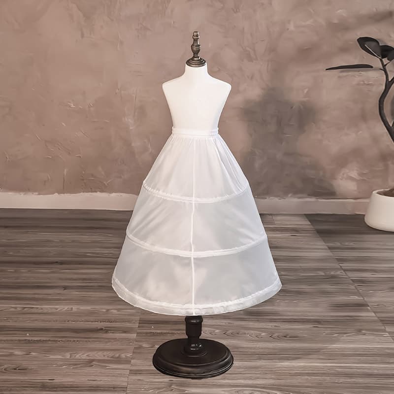 55cm Petticoat Children's Boned Long Floor-length A-line Girl Princess Dress Slip Performance COS Cross-border