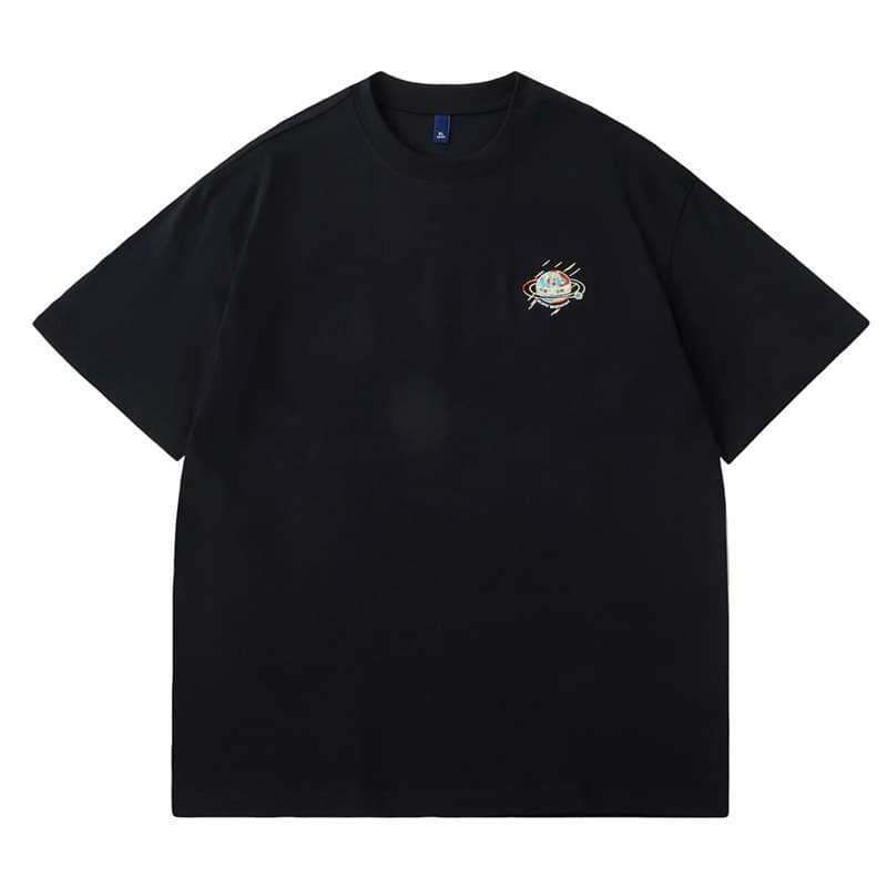 Summer New Arrival Multi-Layer Velvet Print 245G Cotton Men's Short Sleeve Casual T-Shirt