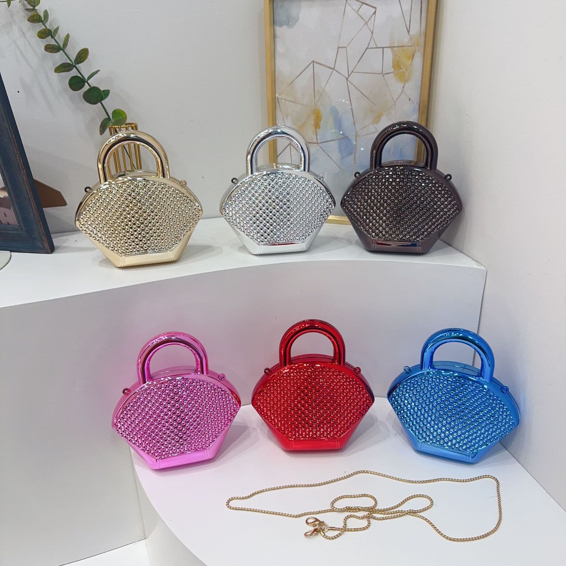 Cross-border Trade Acrylic Bag Fashion Shoulder Bag Beads Shell Crossbody Mini Bag Children's Bag Handbag