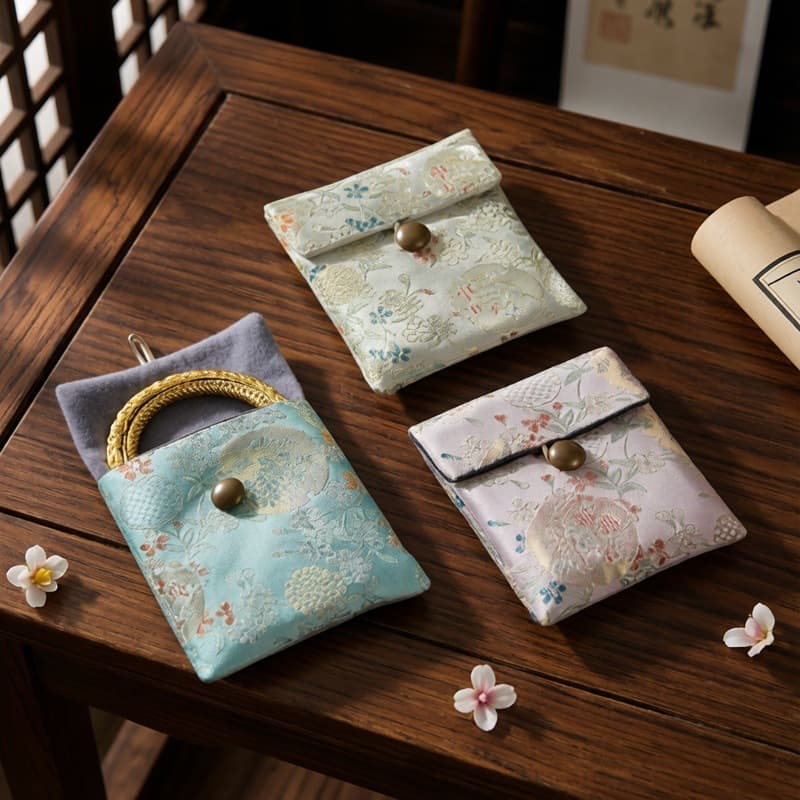 Chinese style jewelry bag, classical embroidery toy bag, gold bracelet jewelry storage bag, jade bracelet jewelry bag manufacturer