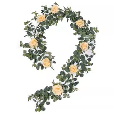 Amazon Eucalyptus Rose Vine Wedding Home Decoration Artificial Peony Money Leaf Flower Vine Simulation Flowers