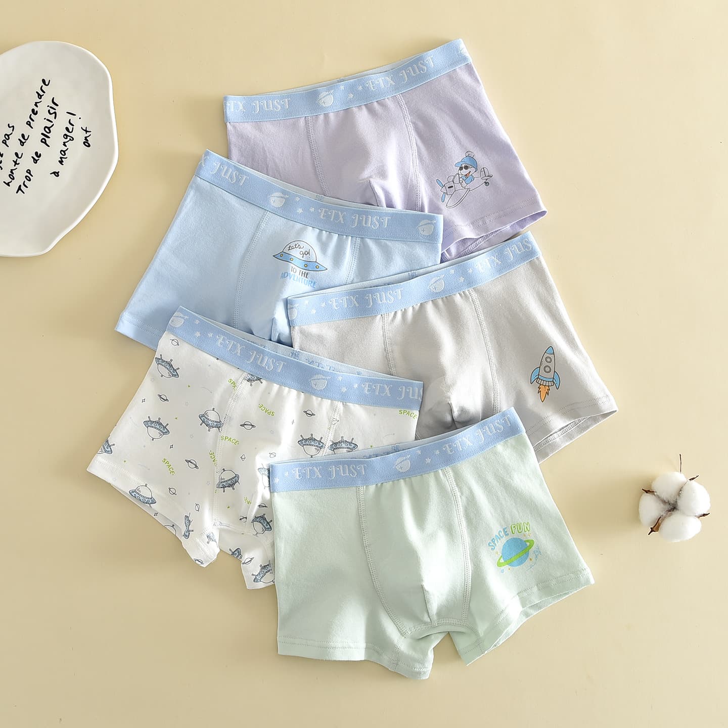 ETX brand new boys' underwear combed cotton non-P antibacterial medium and large children's boxer briefs youth boxer shorts