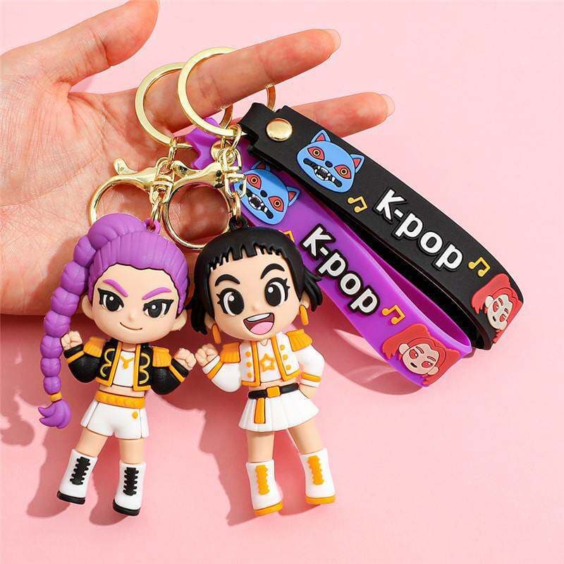 kpop witch hunter group purple hair Rumi red hair Mira keychain sajia boys high quality figure pendant