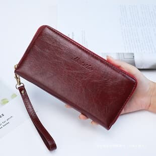 Women's Wallet Long Clutch Bag 2025 New Style, Zipper Multi-functional Long Large Capacity Leather Wallet Phone Bag